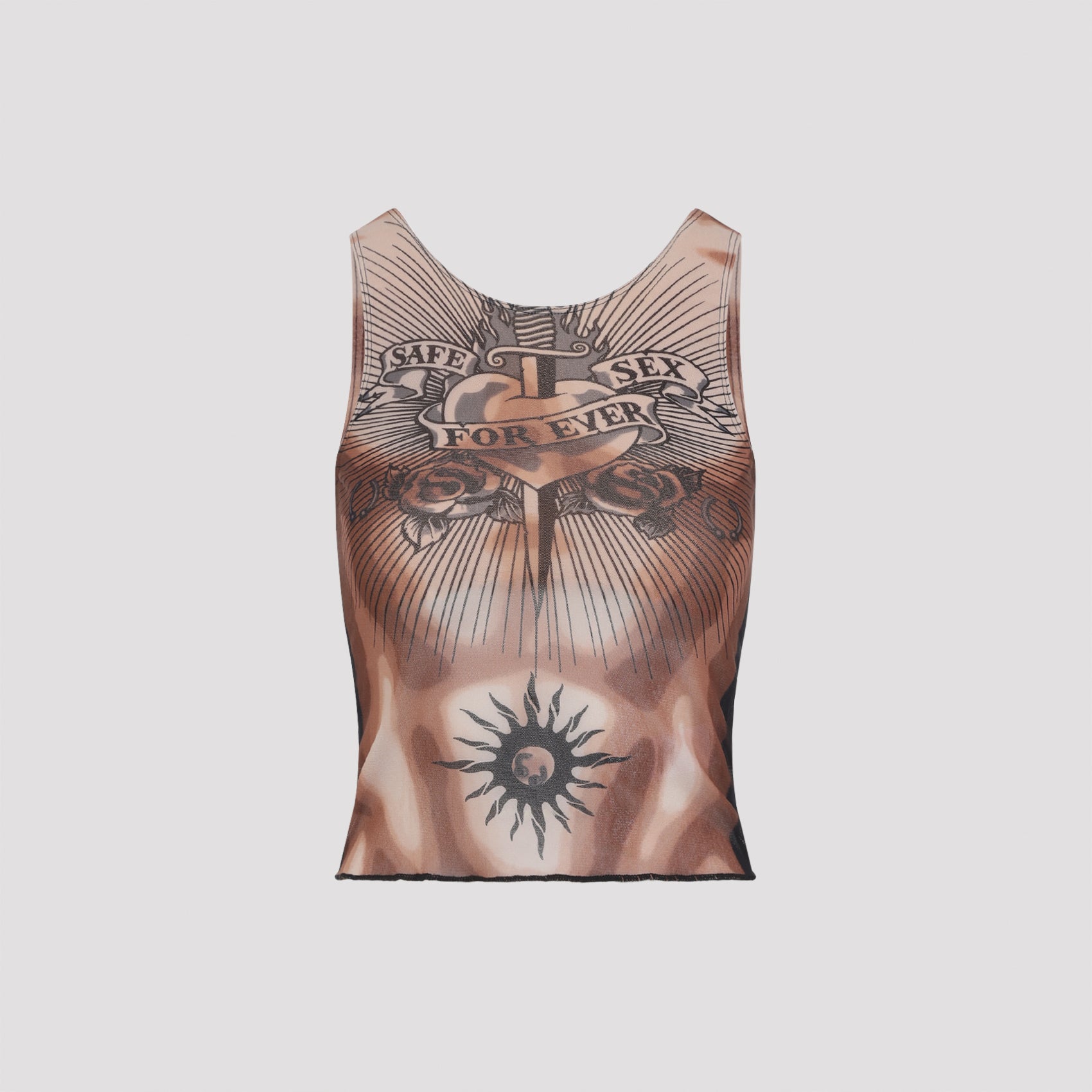 Tank Top with Safe Sex Tattoo Design