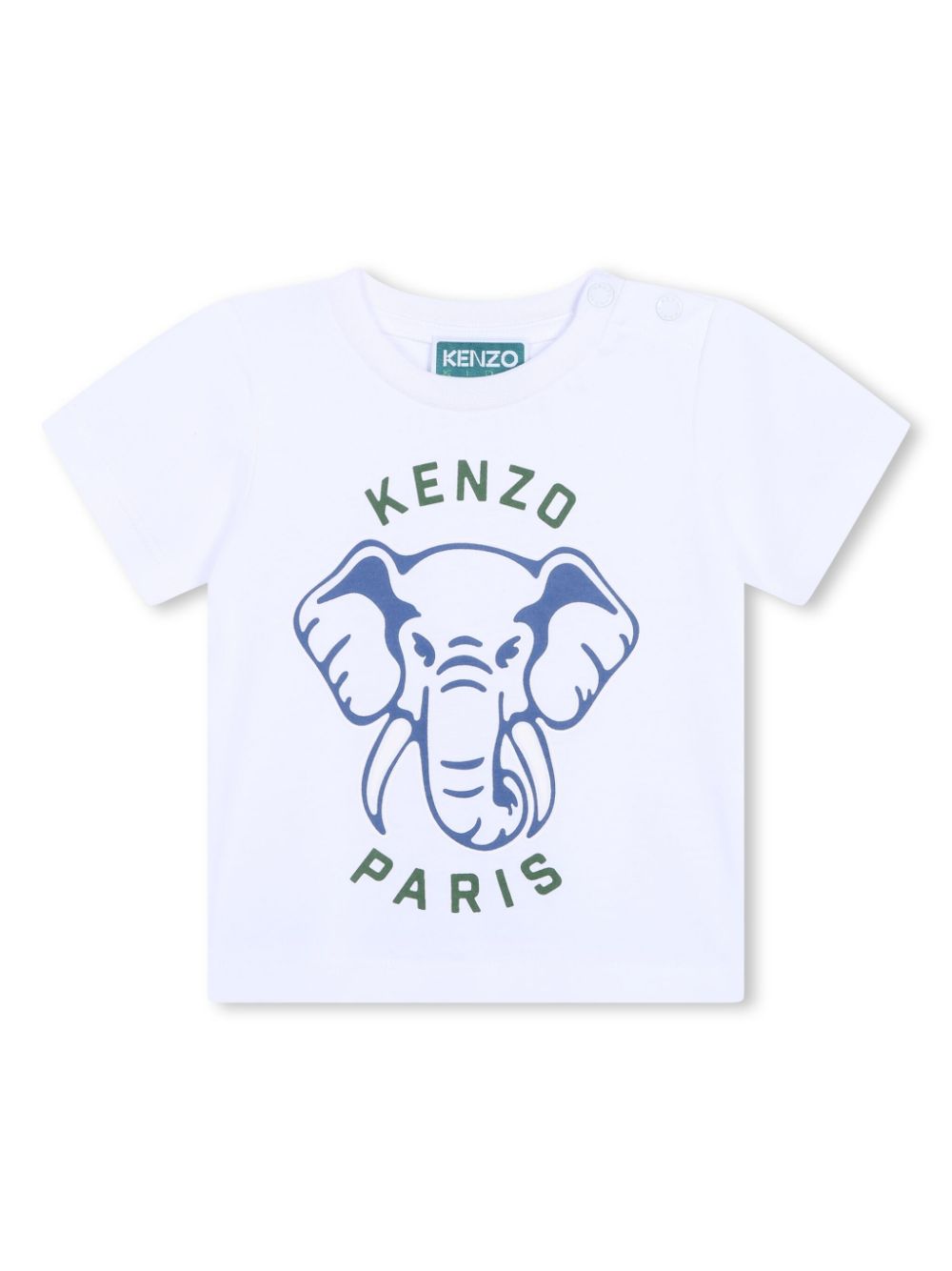Elephant-print cotton T-shirt - White