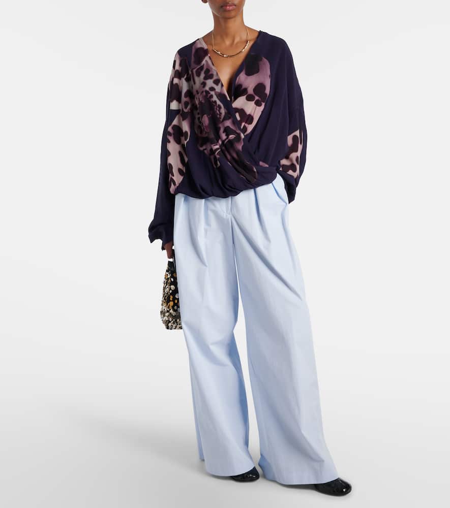 Cotton wide-leg pants