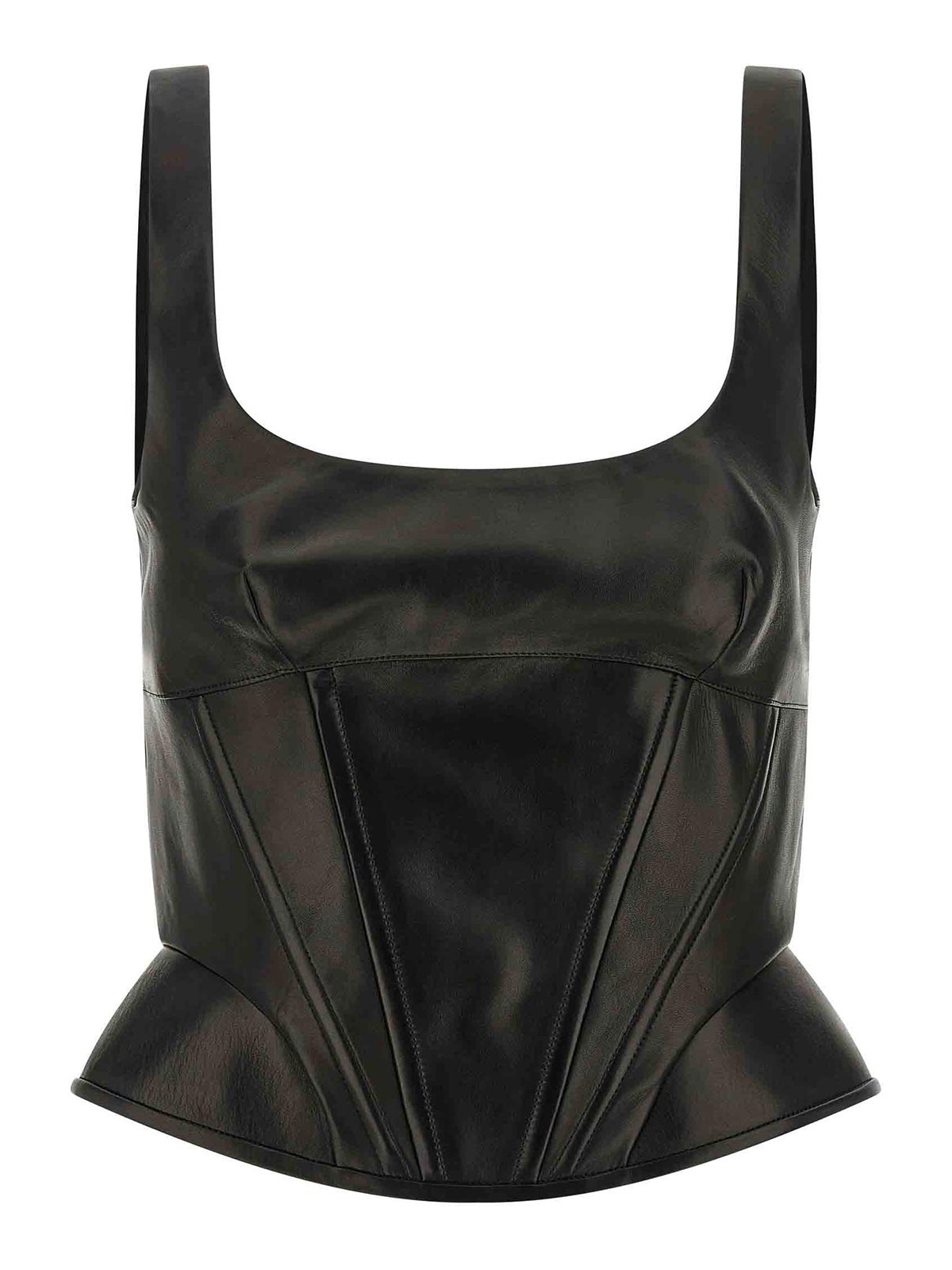 Peplos Leather Top