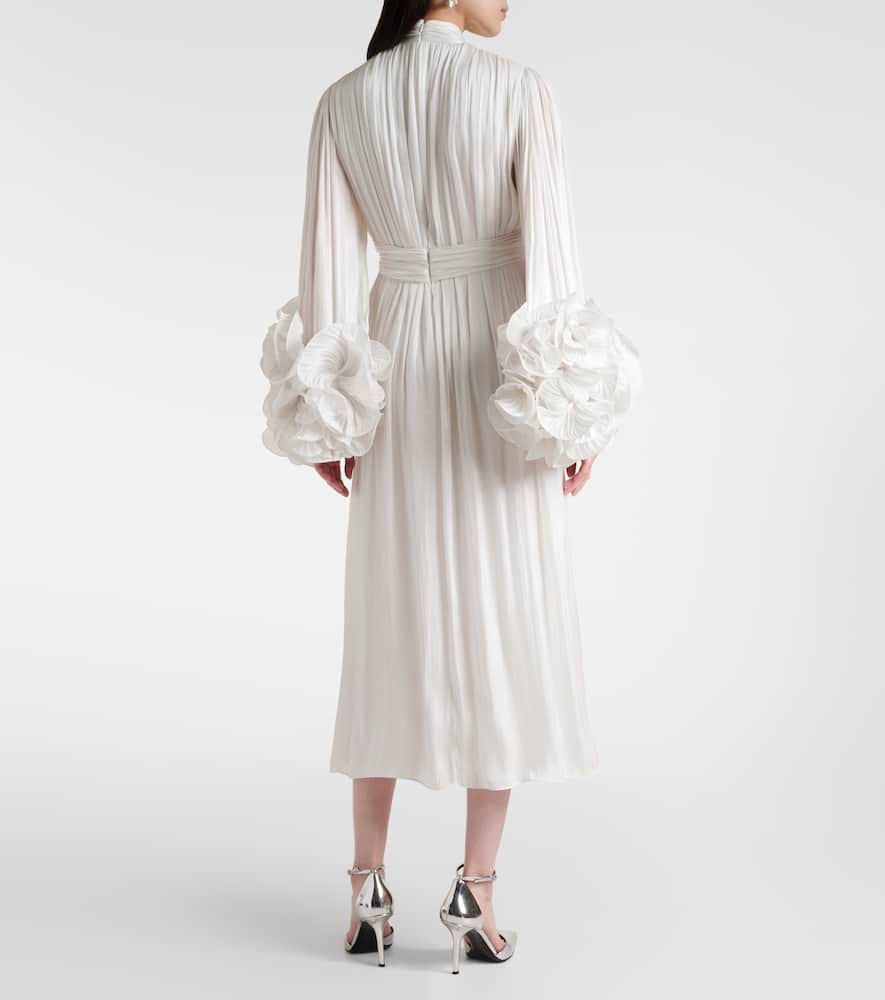 Ruffled pleated gown