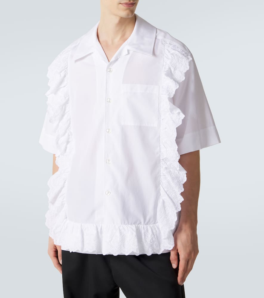 Ruffled cotton poplin shirt