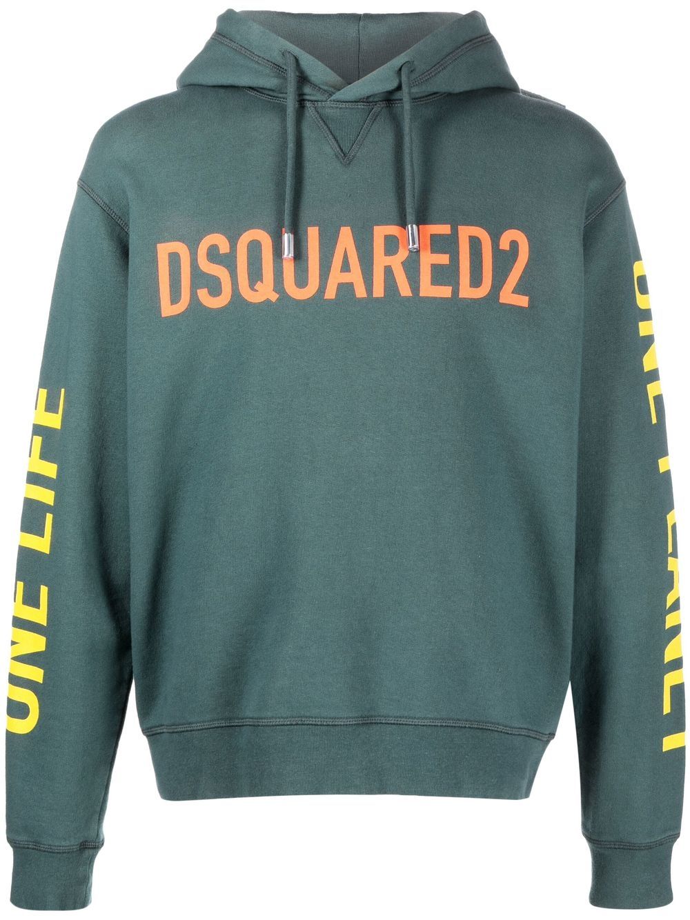 Slogan-print hoodie - Green