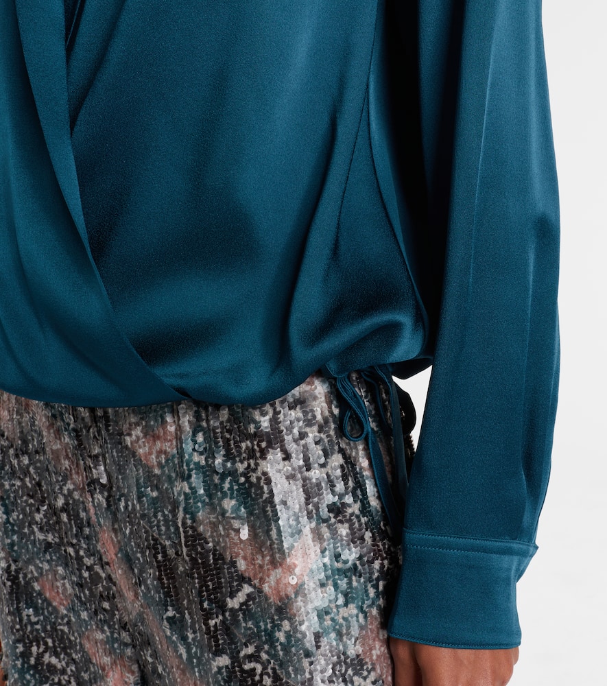 Satin wrap top