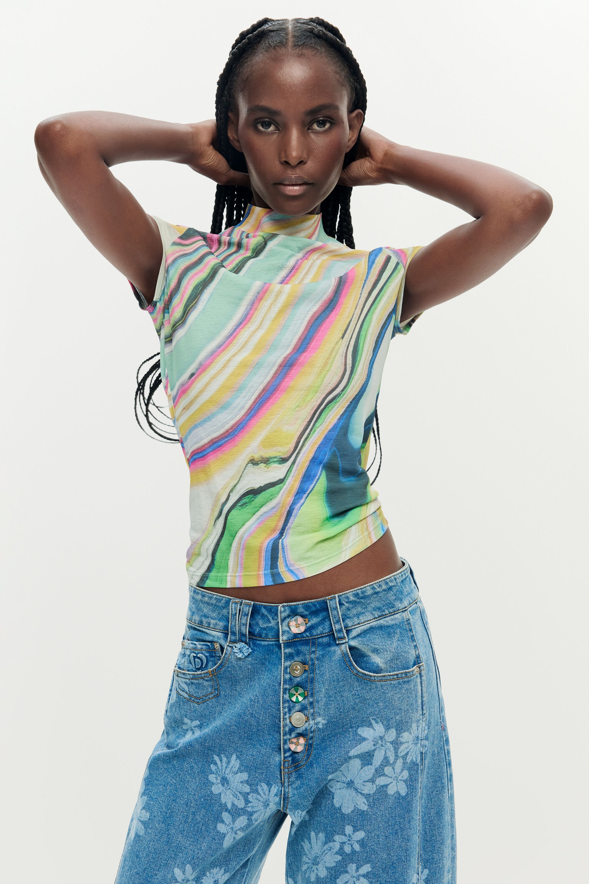 Printed wavy t-shirt