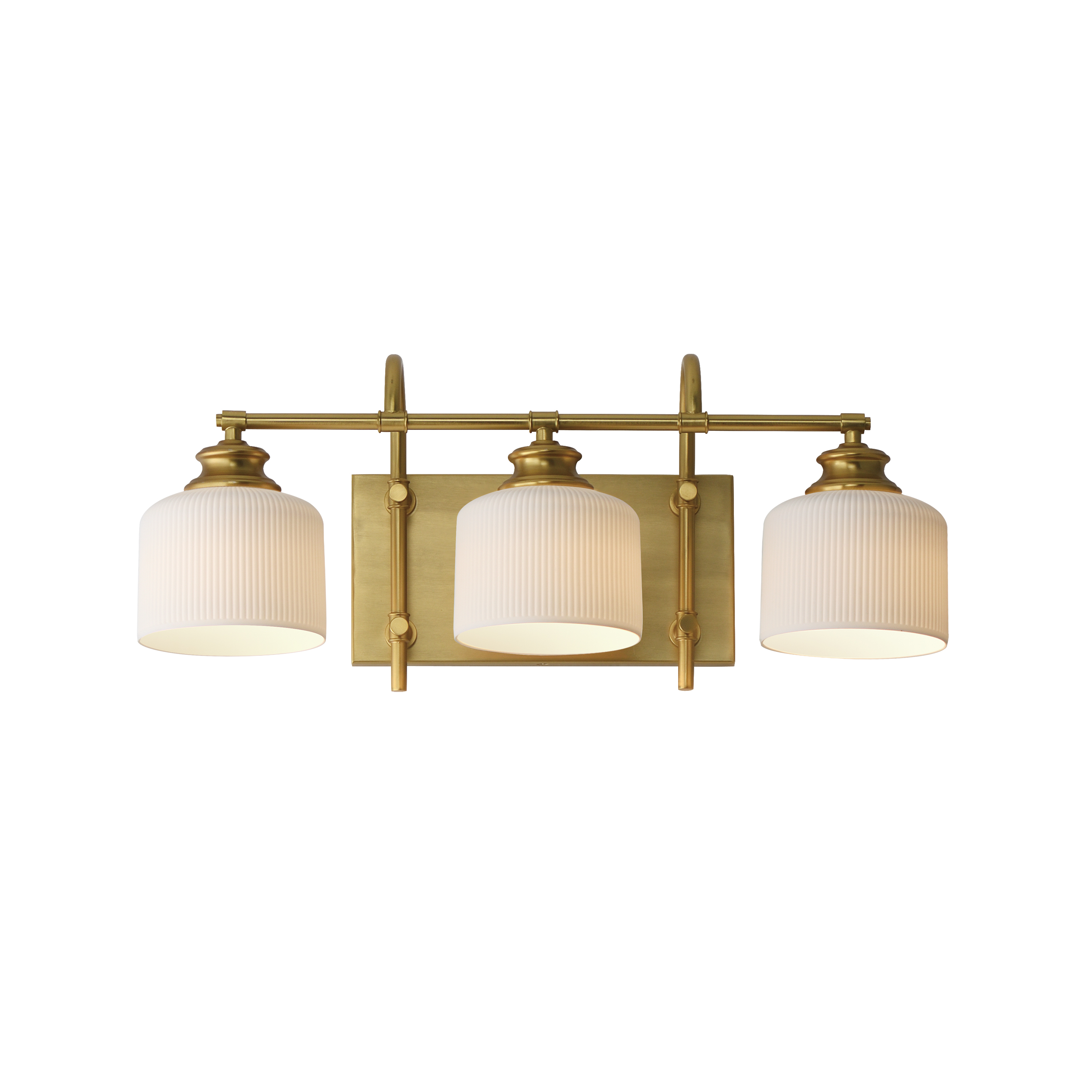 Natural Aged Brass Bathroom Vanity Light from the Bisque Collection