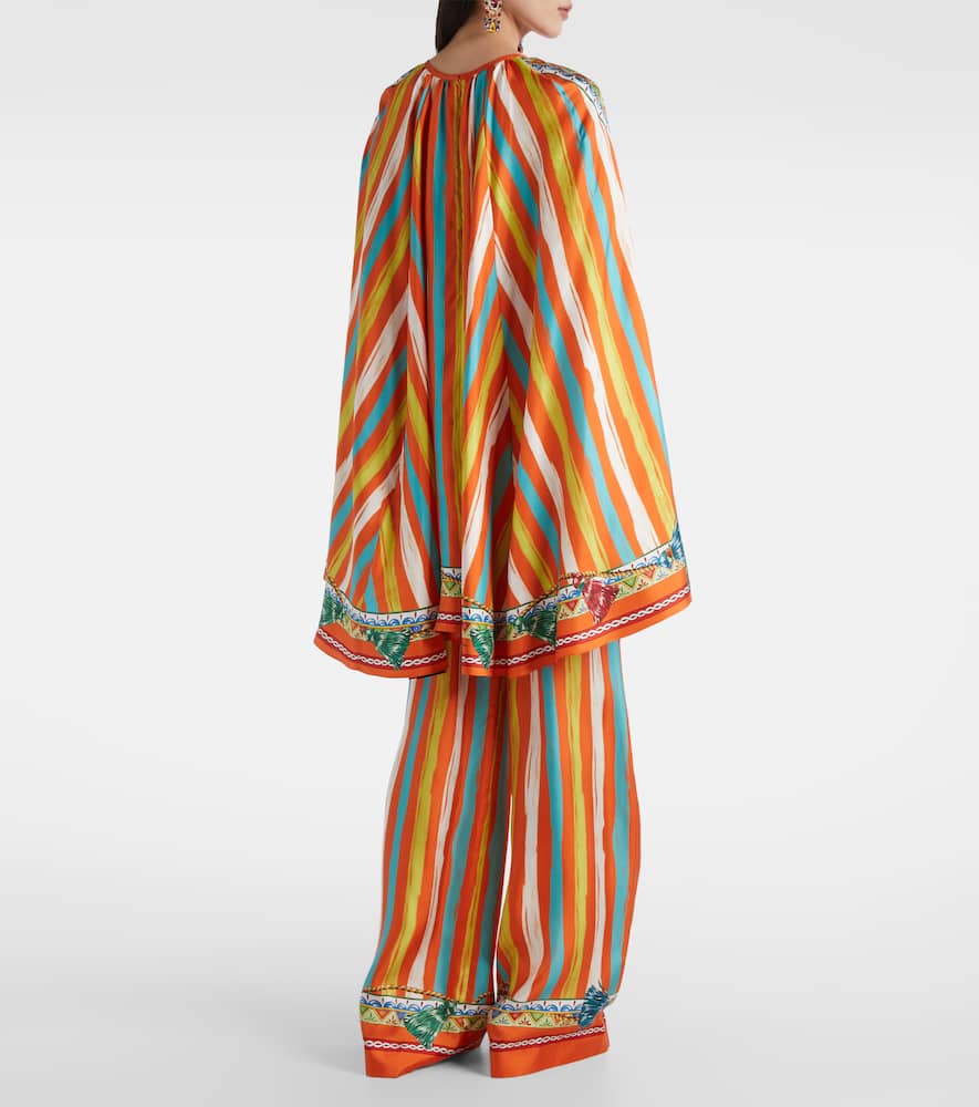 Oversized striped silk shirt