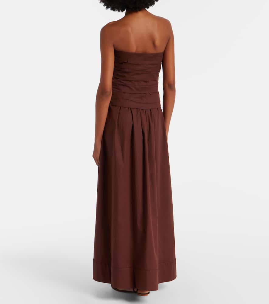 Pleated cotton maxi skirt