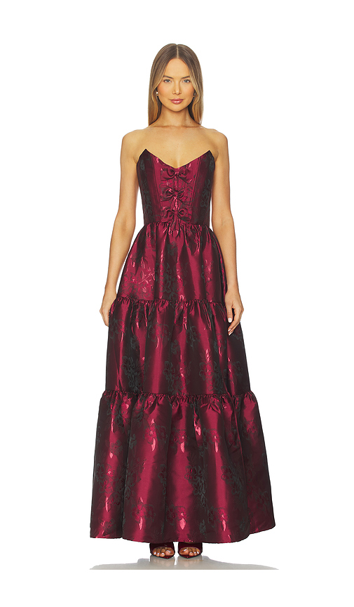V. Chapman Vida Gown in Burgundy. 0. Also