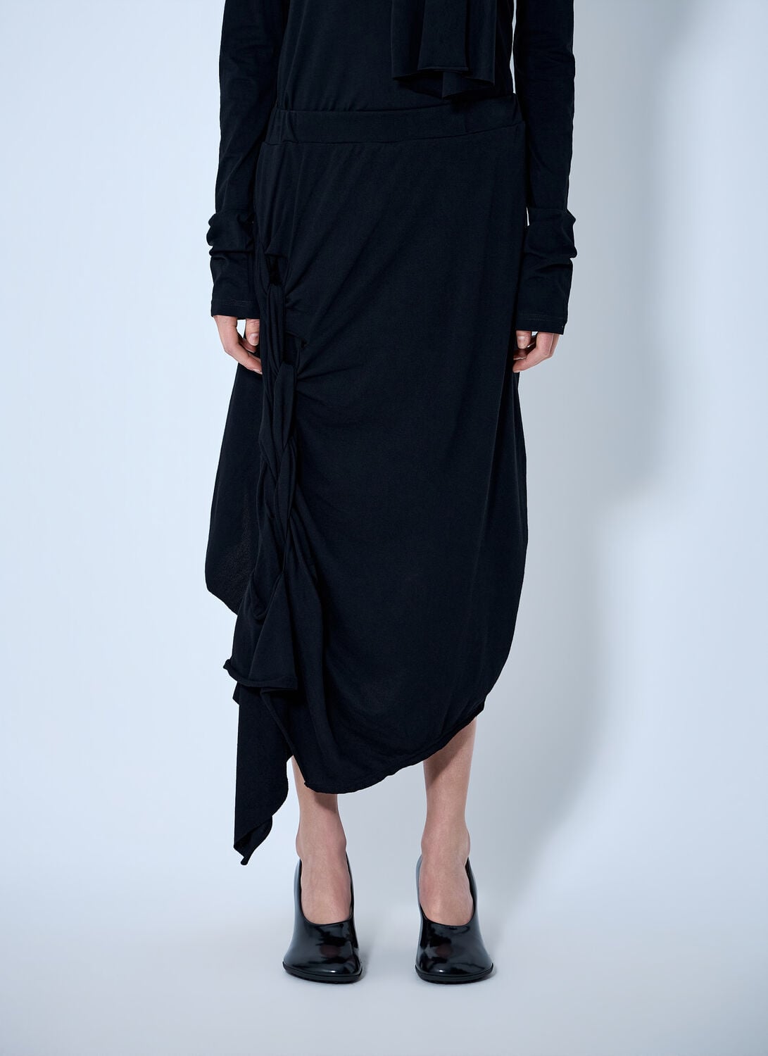 High Twisted French Terry Braided Skirt
