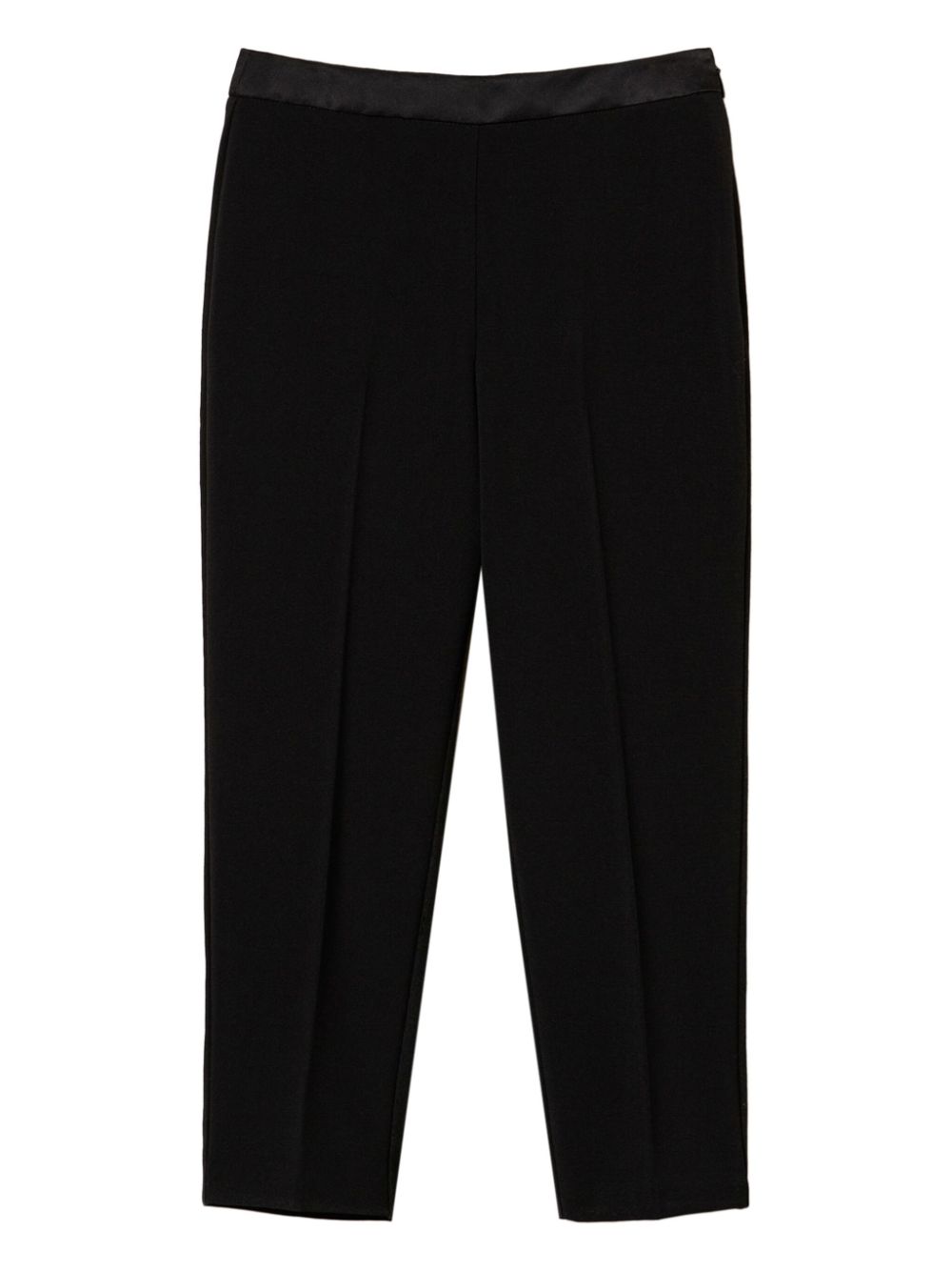 Flannel straight-leg trousers - Black