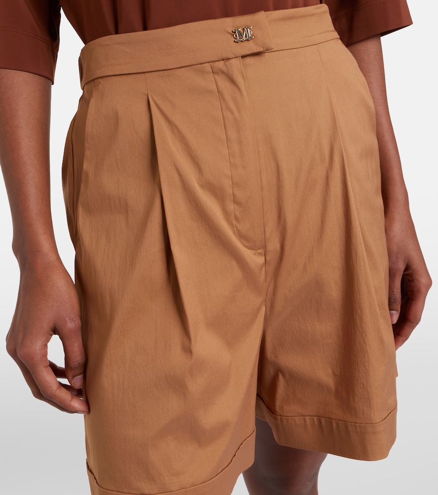 Medeola pleated cotton-blend Bermuda shorts