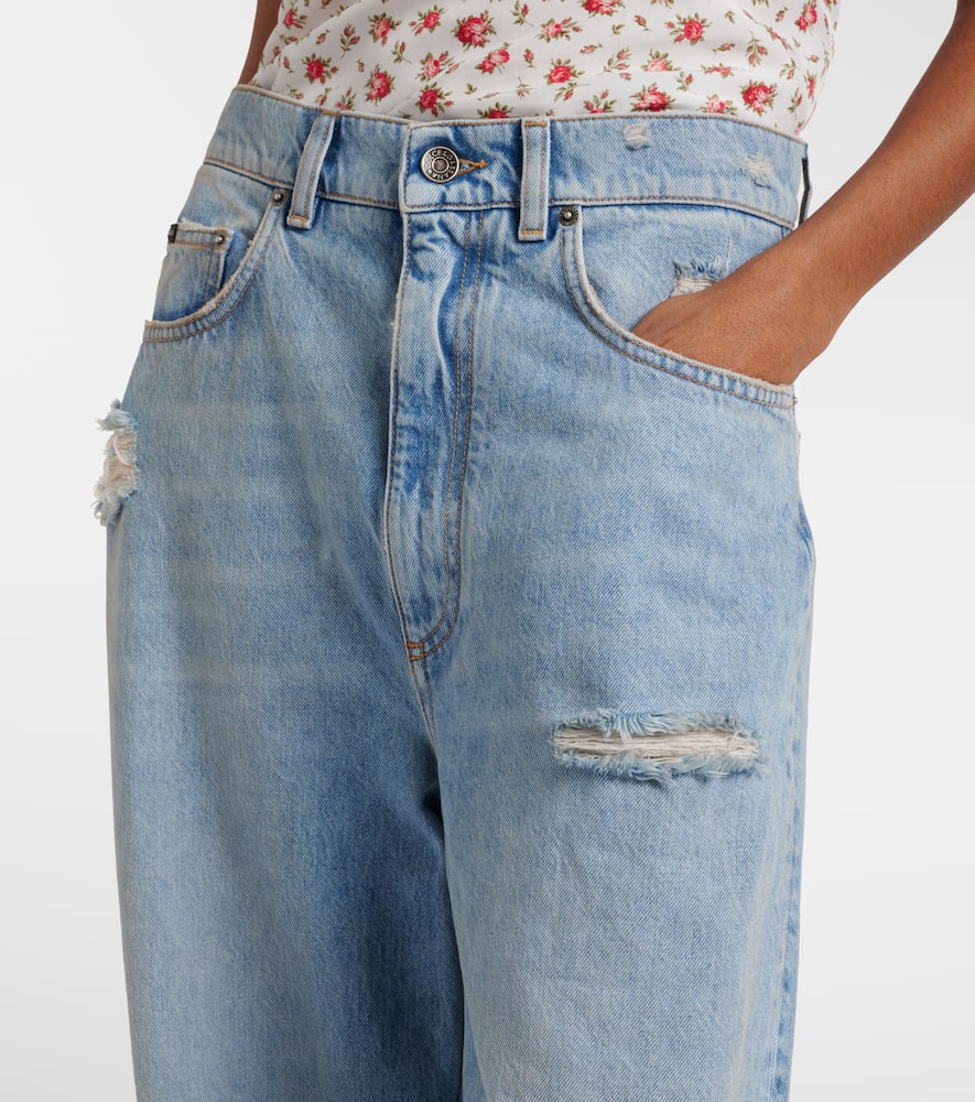 Distressed wide-leg jeans