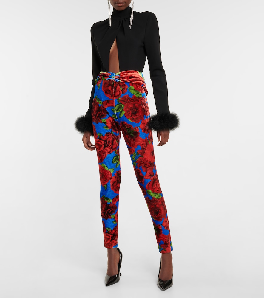 Magda Butrym Floral velvet leggings