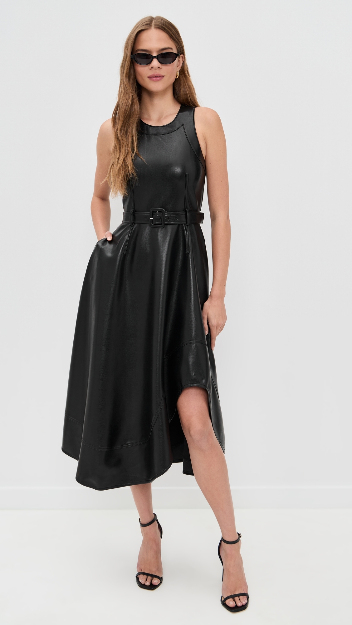 Vegan Leather Zelda Dress Black