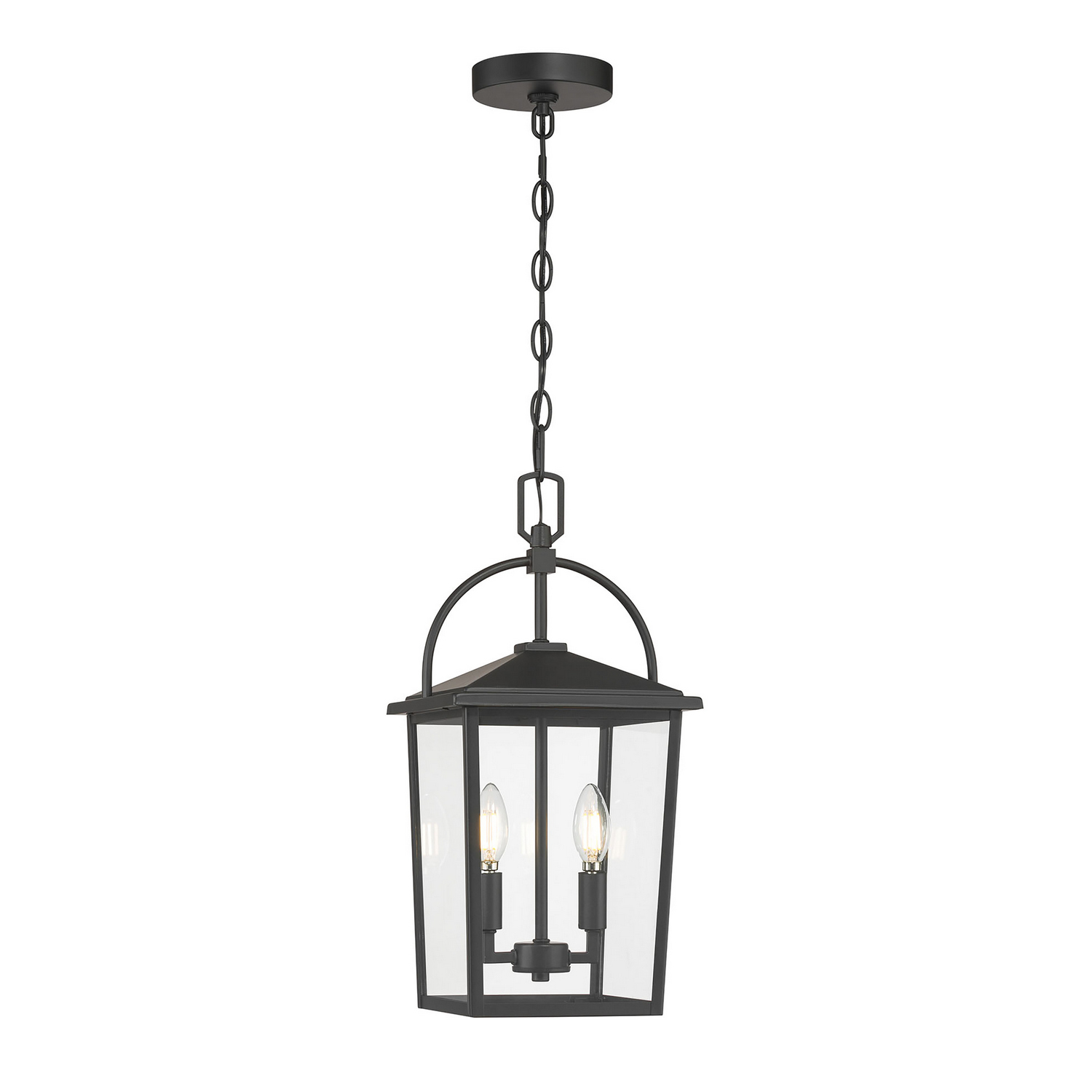 Powder Coated Black Hanging Lantern from the Strathden Collection