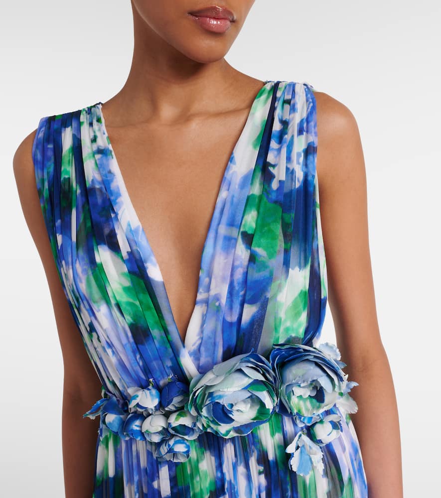 Costarellos Arella floral silk georgette gown
