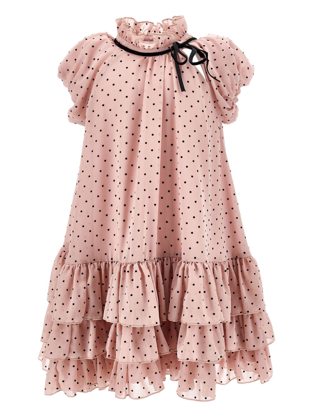 Ruffled polka-dot dress - Pink