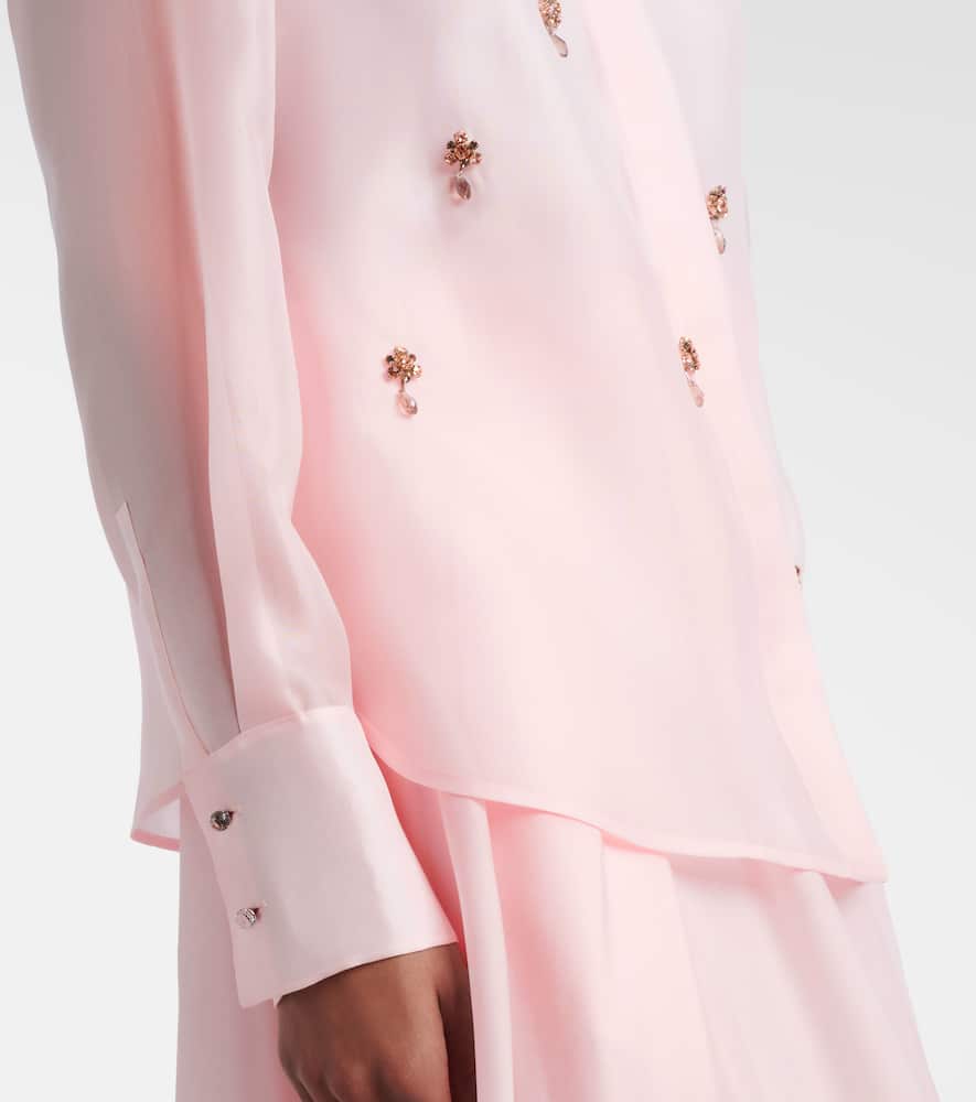 Agi crystal-embellished silk shirt