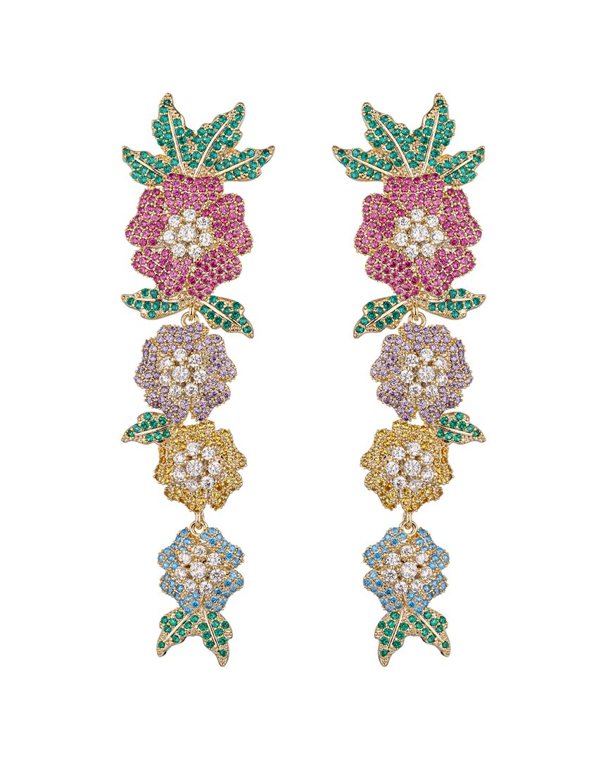 CZ Shaline Flower Drop Earrings