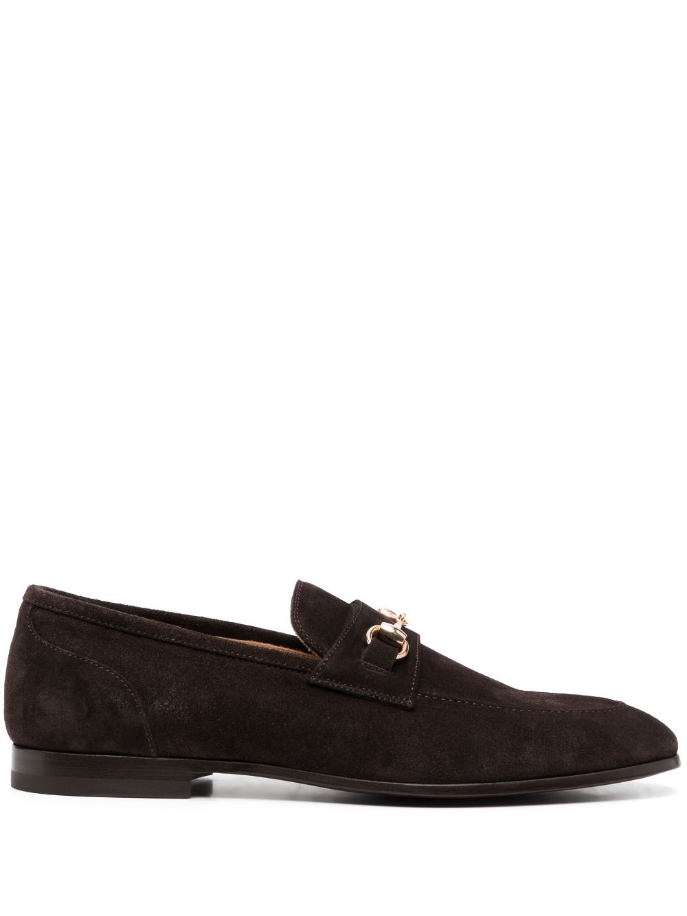 Buckle-detail suede loafers - Brown