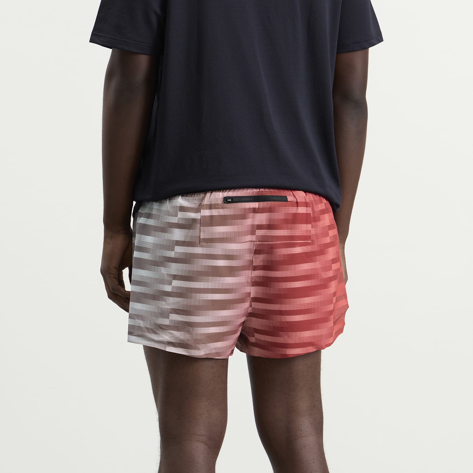 Men's Men’s Split Shorts Uneven Horizontal Gradient/Poppy Multi