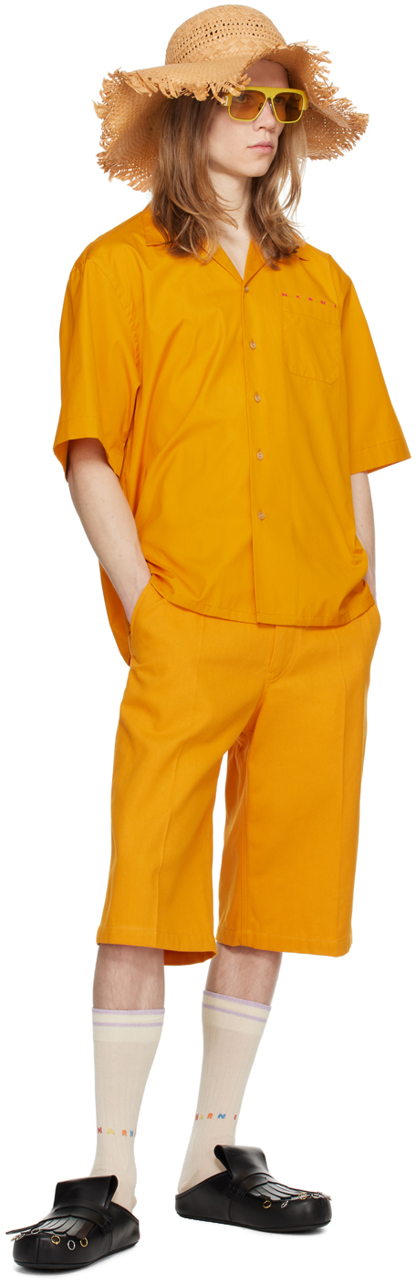Marni Orange Printed Shirt