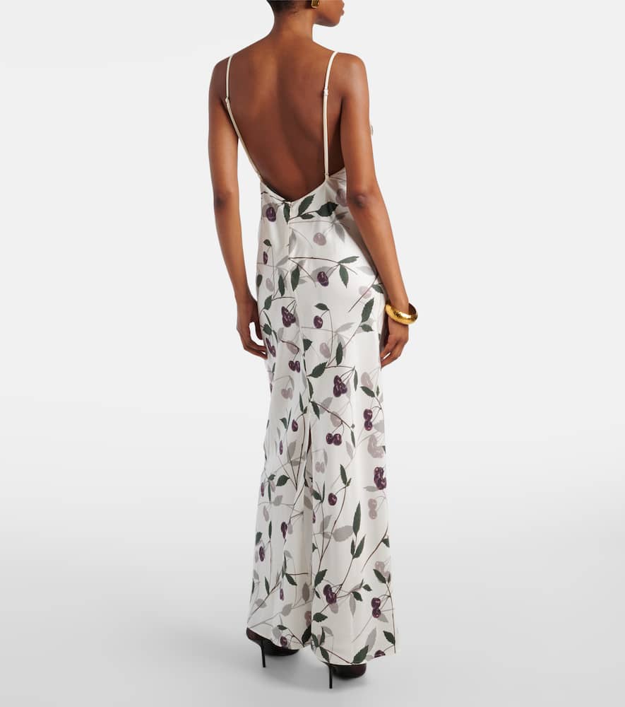 Printed silk maxi dress