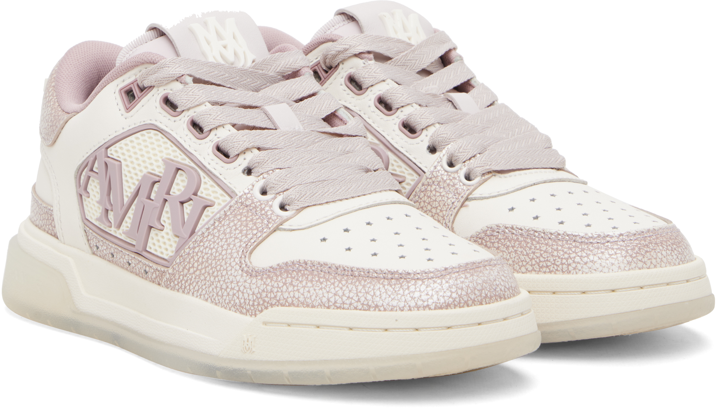 아미리 여성 Pink & Off-White Pebbled Classic Low Sneakers