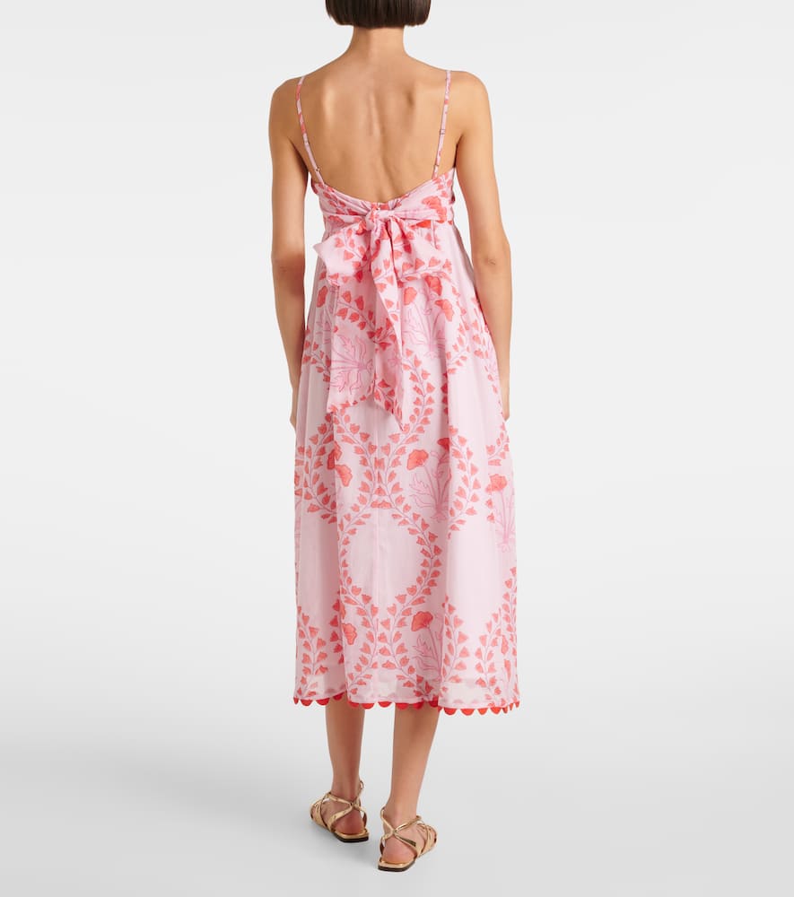Printed cotton midi dress