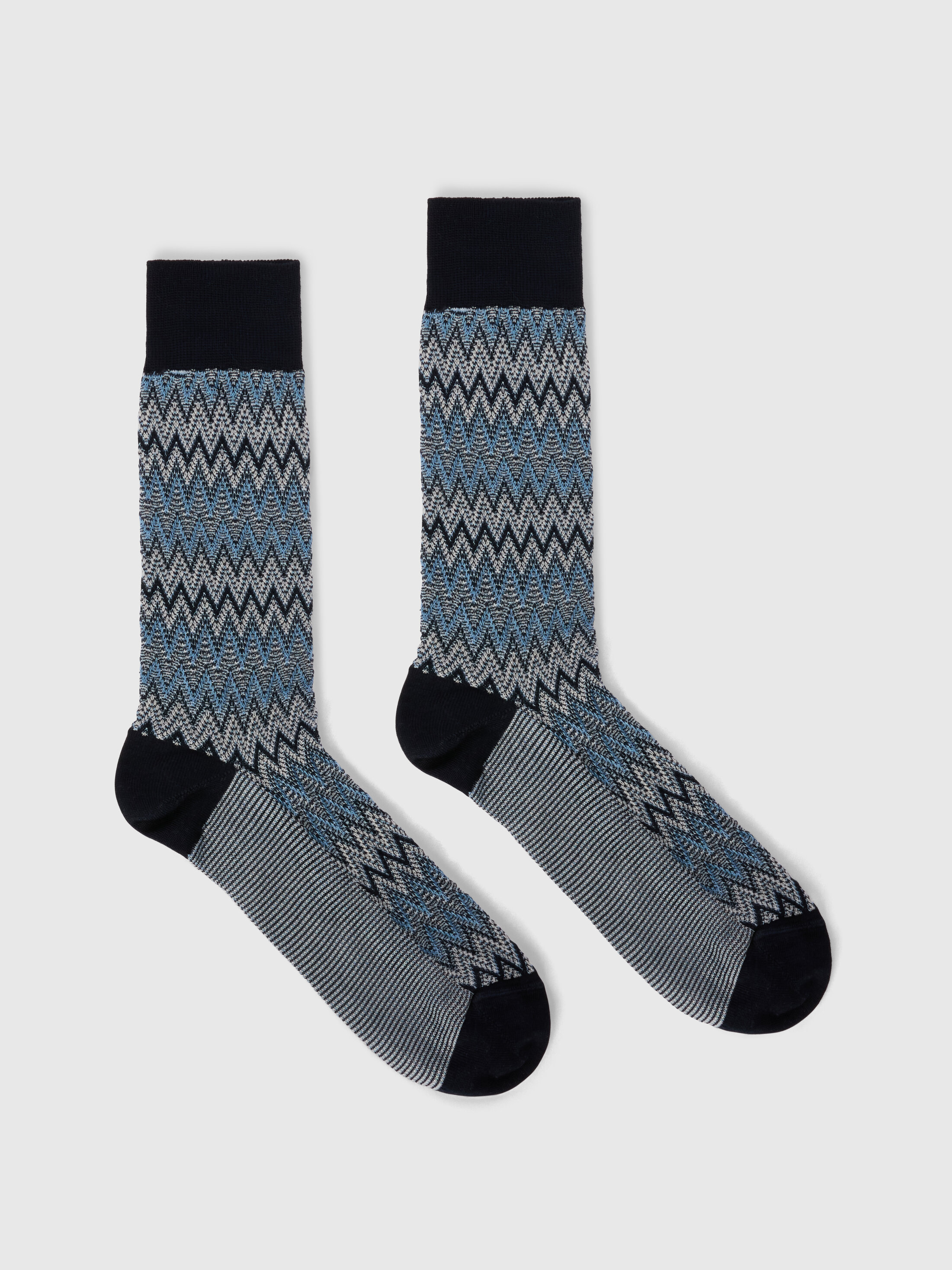 Missoni - Mid-length cotton-blend socks with dégradé zigzag, Men, Multicoloured