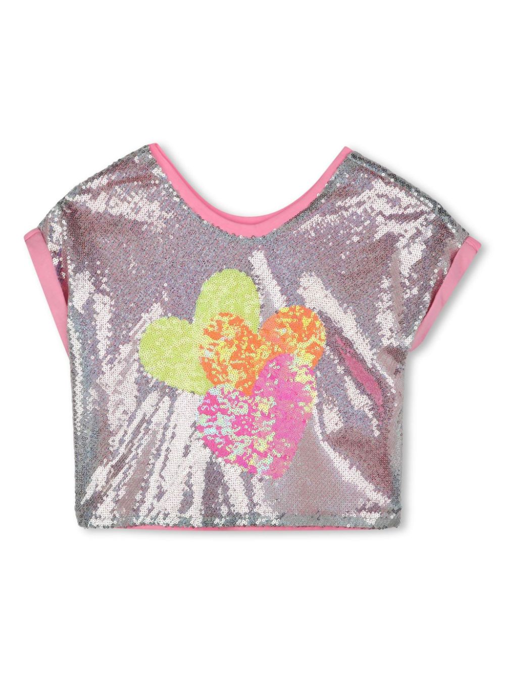 Sequin-embellished T-shirt - Silver