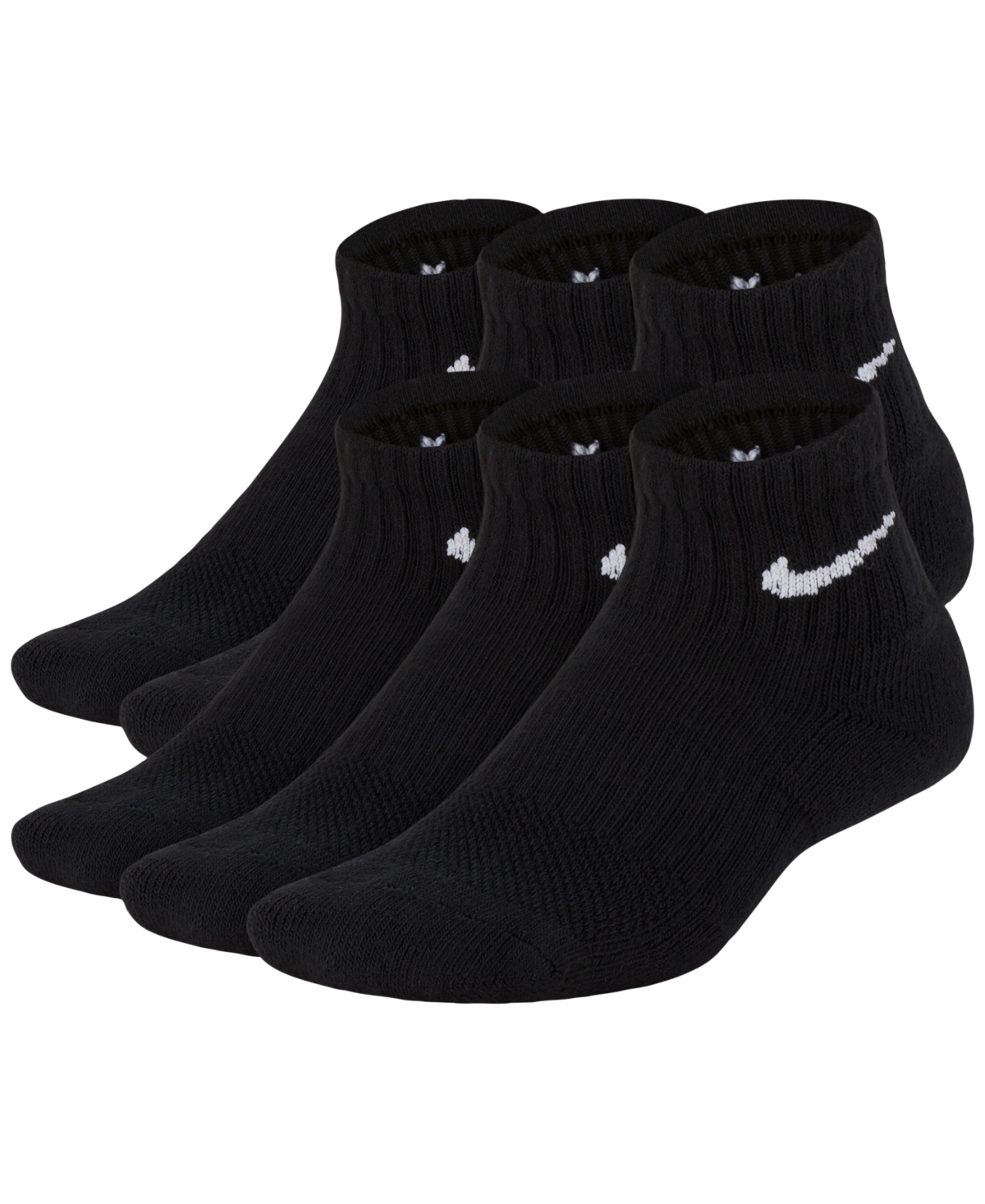 6-Pk. Cushioned Crew Socks, Big Boys - Black