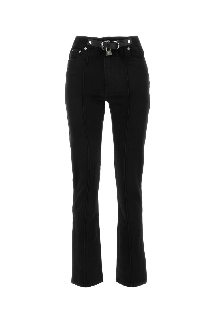 Padlock-detail slim-fit jeans - Black
