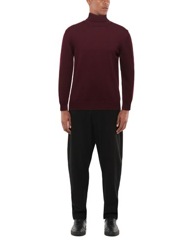 Man Turtleneck Burgundy Size 36 Merino Wool