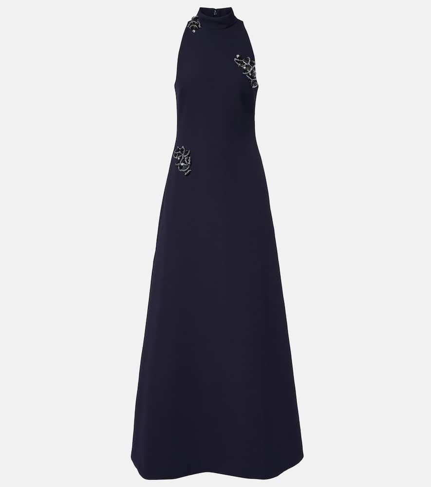 Priscilla embellished crêpe gown