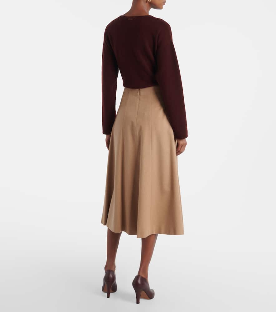 Geneve camel hair midi skirt