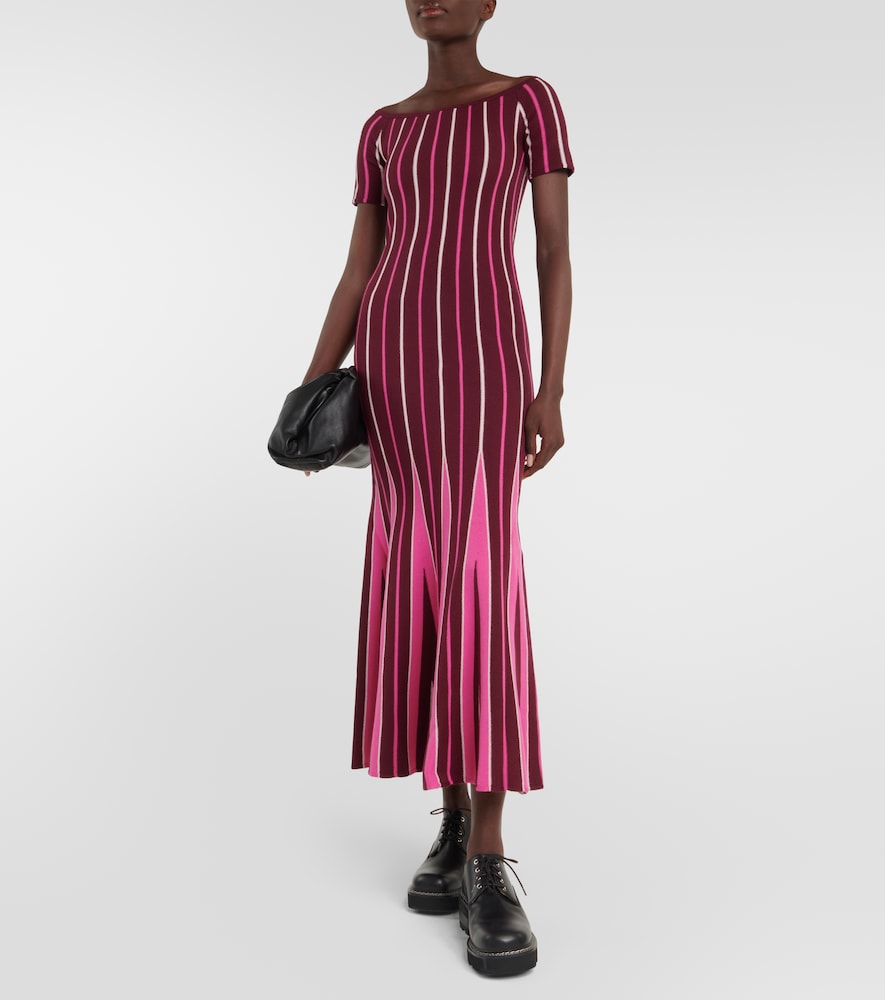 Pleated wool maxi dress