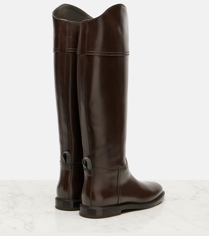 Monili leather knee-high boots