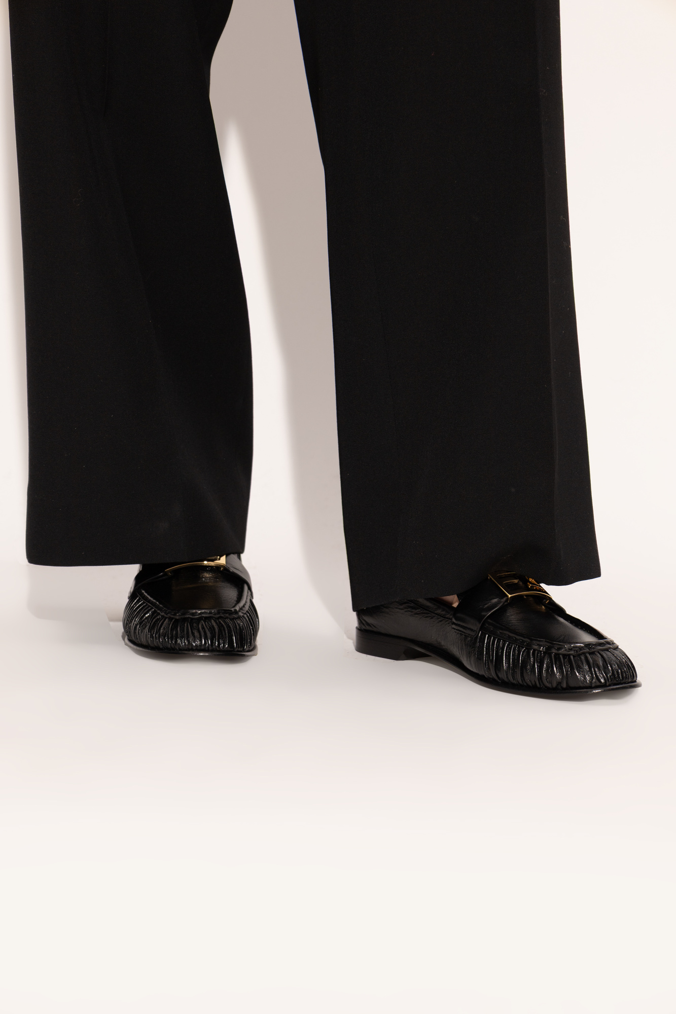 Leather Loafers, Women's, Black