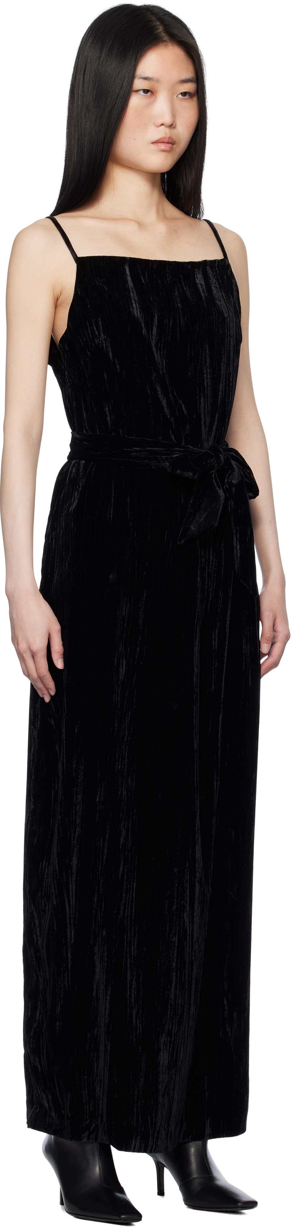Holzweiler Black Cygnet Velvet Maxi Dress