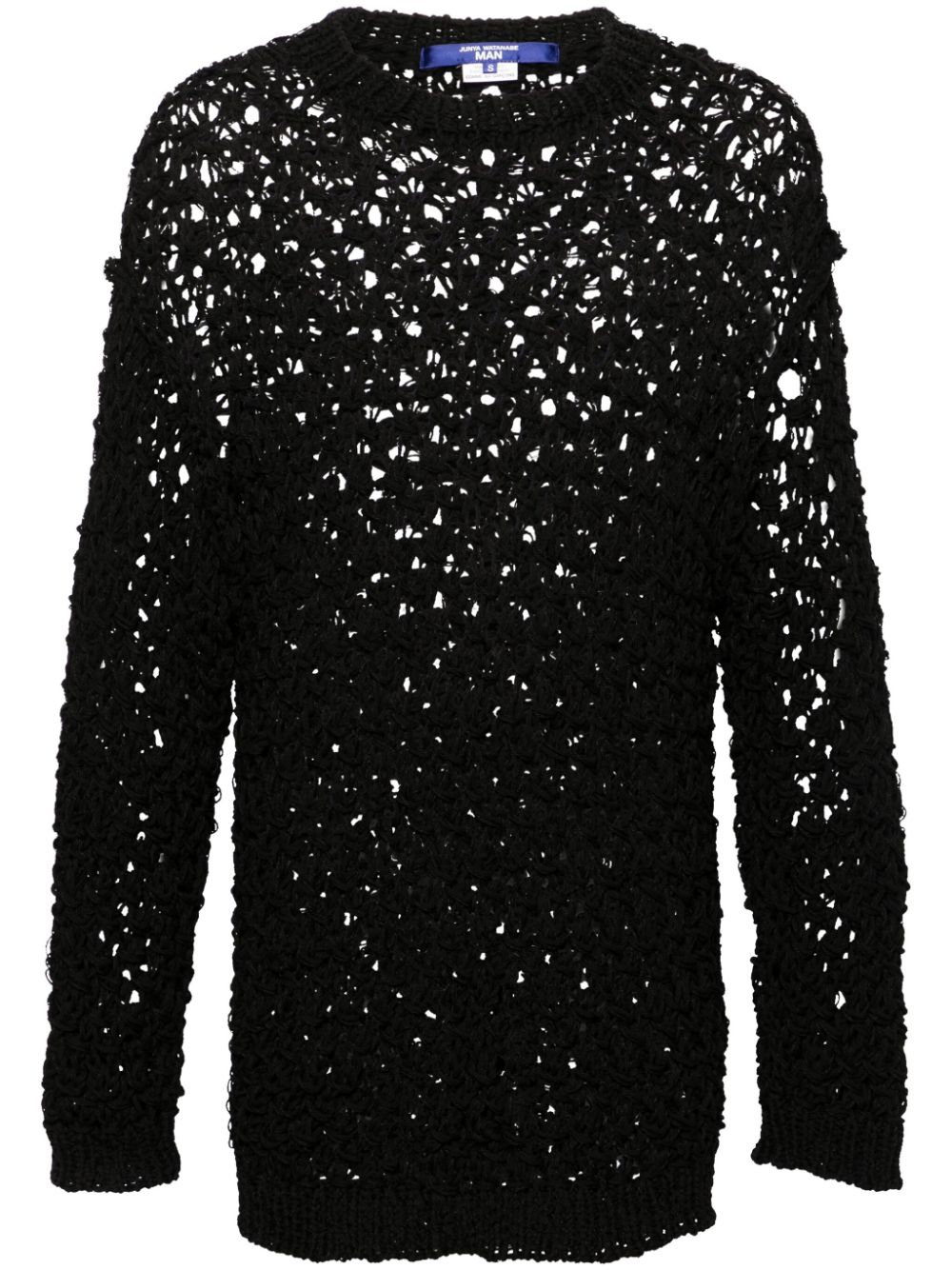 Open-knit linen-blend jumper - Black