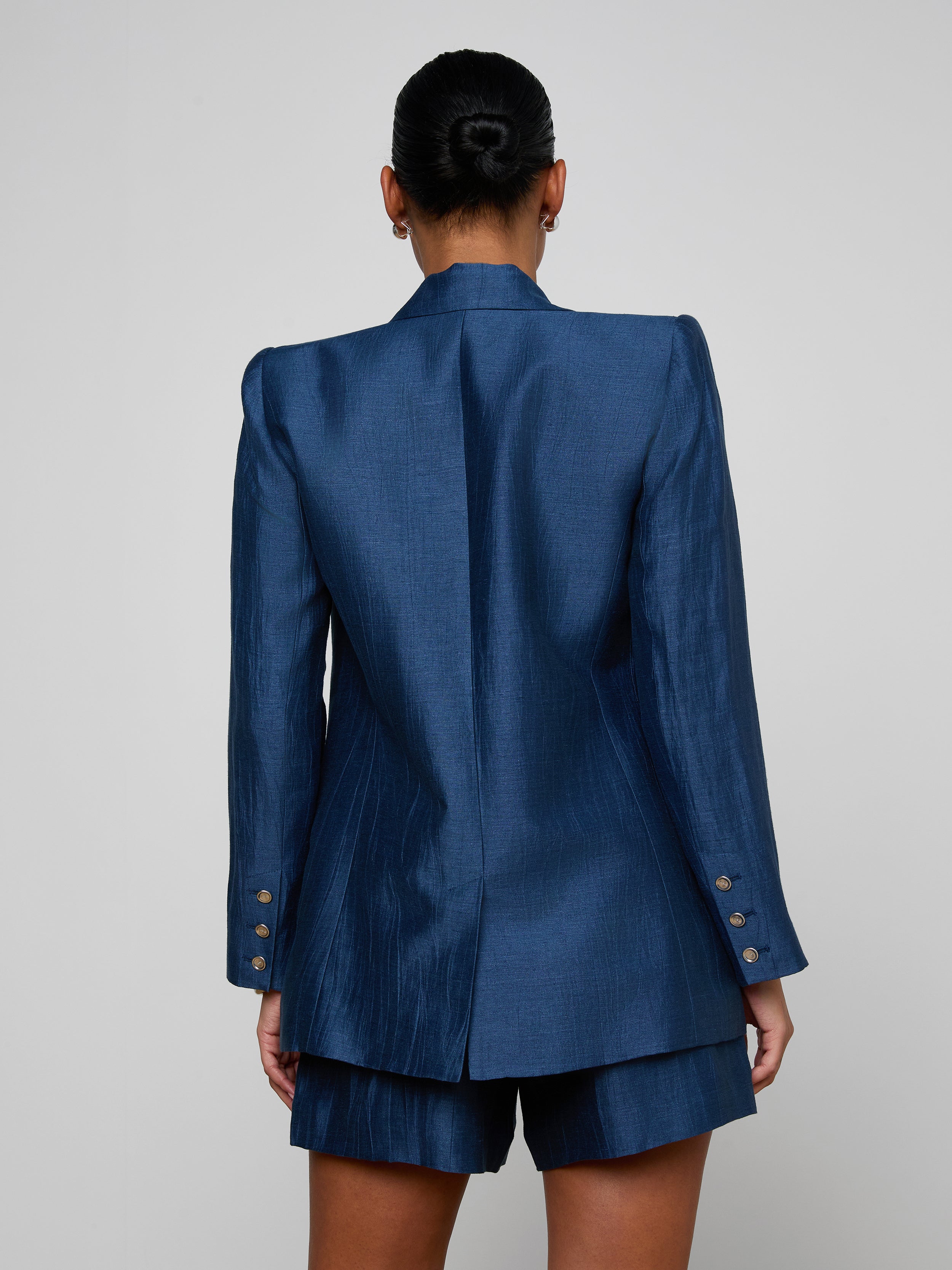 Cambrie Oversized Blazer In Deep Sea Blend