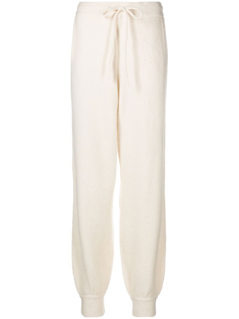 Tapered-leg knitted trousers - Neutrals