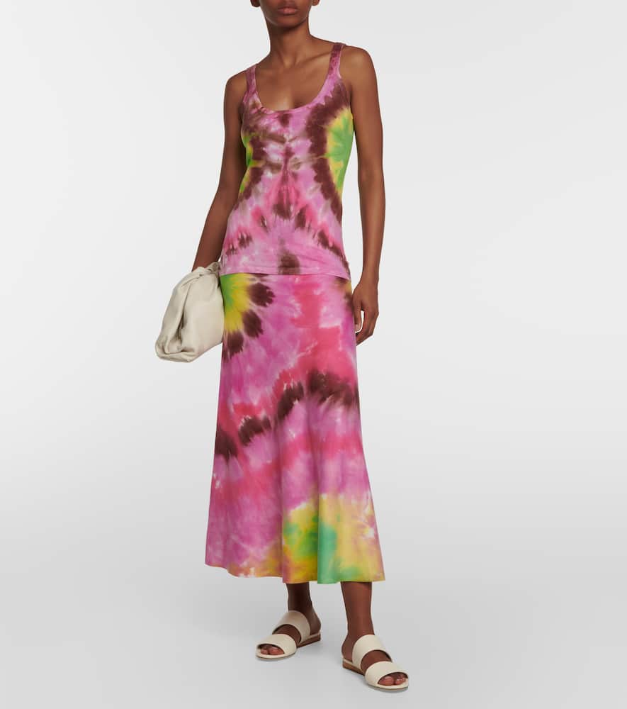 Gabriela Hearst Tie-dye cashmere and silk midi dress