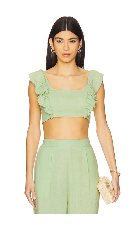 PEIXOTO Jocelyn Crop Top in Green. -  S also in L, M