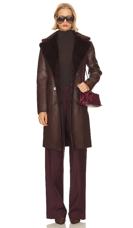 LAMARQUE Abigail Coat in Brown.  XS. Also in L, M
