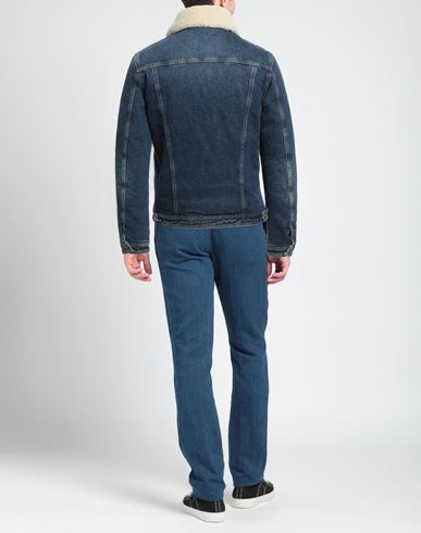 Man Puffer Blue Size 38 Cotton, Polyurethane, Polyester