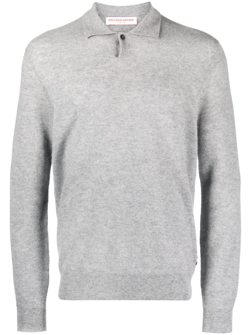 Short-sleeved cashmere polo shirt - Grey