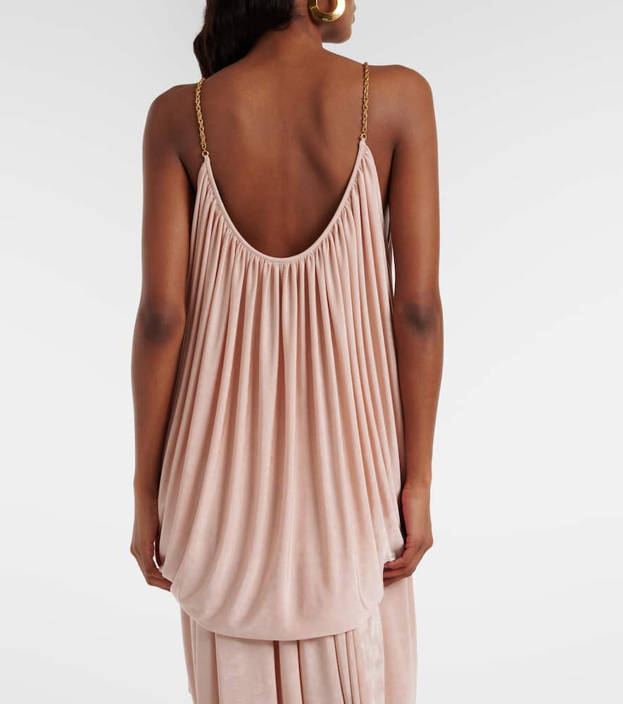 Chain-detail draped top